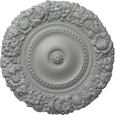 Ekena Millwork Marseille Ceiling Medallion (Fits Canopies up to 7 3/8"), 21"OD x 2"P, Primed White CM21MA